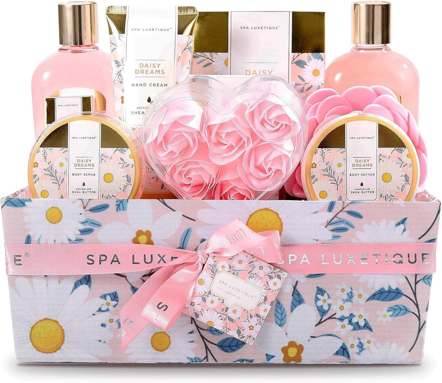 SPA LUXETIQUE Damen Bade Geschenkset - Beauty Set für Sie 12tlg Geburtstagsgeschenk, Gänseblümchenduft Spa Set, Wellness Set für Frauen, Muttertaggeschenke, Valentinstag Geschenk für Sie