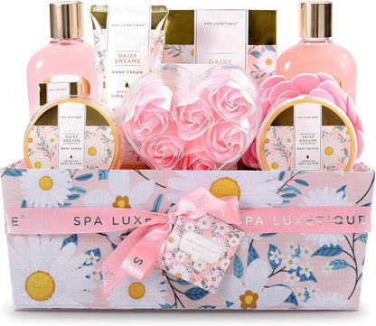 SPA LUXETIQUE Damen Bade Geschenkset - Beauty Set für Sie 12tlg Geburtstagsgeschenk, Gänseblümchenduft Spa Set, Wellness Set für Frauen, Muttertaggeschenke, Valentinstag Geschenk für Sie