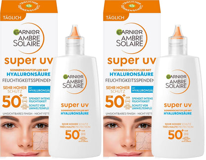 Garnier Ambre Solaire Sensitive Expert + Hydrating UV Water Sonnenschutzspray LSF 50 – Sonnen-Spray für Körper, Gesicht, Kopfhaut & Haare – Wasserfest, sandresistent & nicht fettend – 150ml