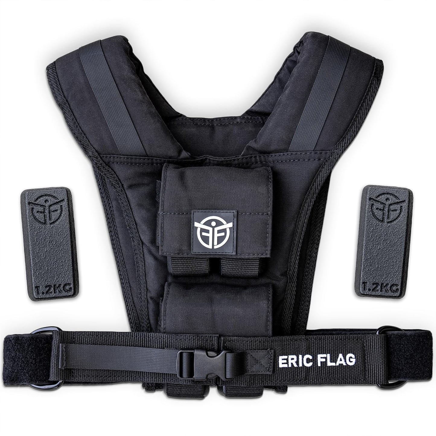 Eric Flag Gewichtsweste 20kg oder 10kg - Einstellbare Weighted Vest für Crosstraining, Krafttraining, Calisthenics und Gym, Bequeme Gewichtsweste mit Herausnehmbare Metall-Gewichte, Damen & Herren