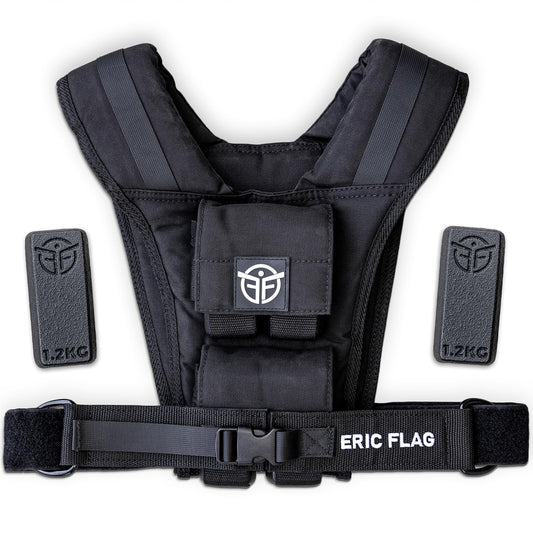 Eric Flag Gewichtsweste 20kg oder 10kg - Einstellbare Weighted Vest für Crosstraining, Krafttraining, Calisthenics und Gym, Bequeme Gewichtsweste mit Herausnehmbare Metall-Gewichte, Damen & Herren