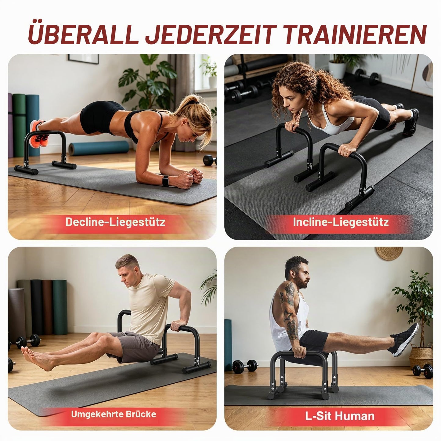 RELIFE REBUILD YOUR LIFE Dip Station Dip Bar Barren Parallettes Push Up Dip-Ständer Einstellbar Einstellbare Höhe Fitness Turnhalle Ausüben Calisthenics Equipment