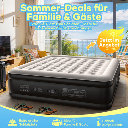 OlarHike Luftmatratze Selbstaufblasend, Luftbett 2 Personen, Gästebett, Luftmatratze 140x200, 1er Pack, aufblasbar für Camping, Zelt, Sofa und Heimgebrauch - 140 x 200 x 46 cm