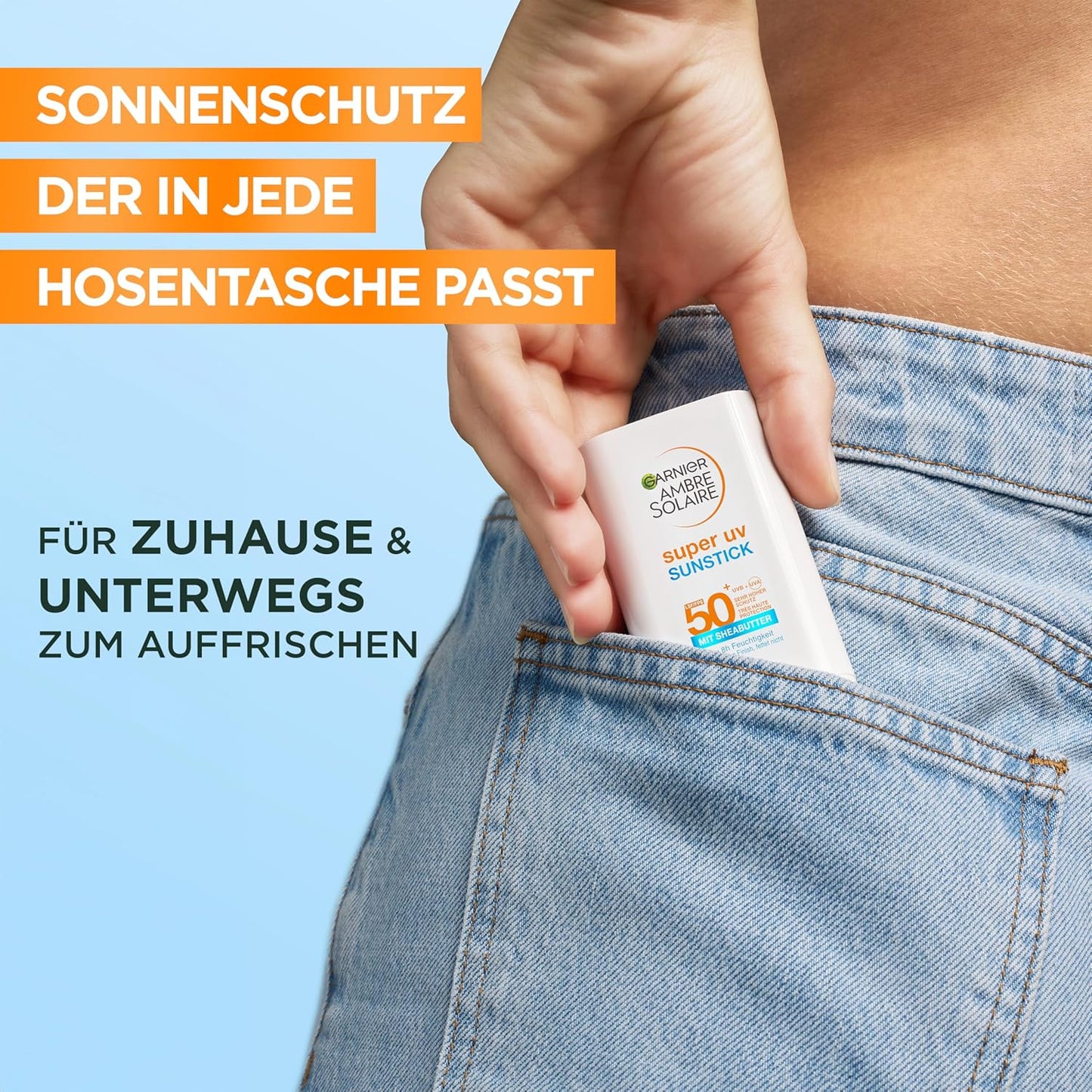 Garnier Ambre Solaire Sensitive Expert + Hydrating UV Water Sonnenschutzspray LSF 50 – Sonnen-Spray für Körper, Gesicht, Kopfhaut & Haare – Wasserfest, sandresistent & nicht fettend – 150ml