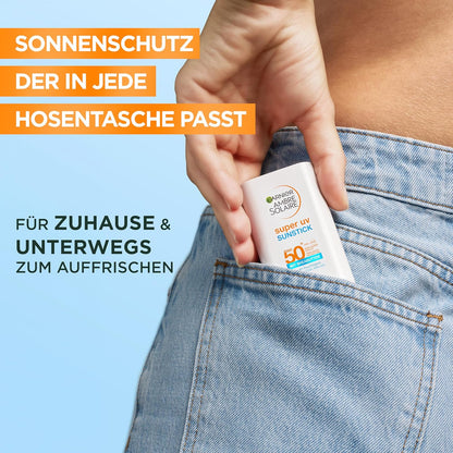 Garnier Ambre Solaire Sensitive Expert + Hydrating UV Water Sonnenschutzspray LSF 50 – Sonnen-Spray für Körper, Gesicht, Kopfhaut & Haare – Wasserfest, sandresistent & nicht fettend – 150ml