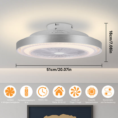 LED Deckenventilator mit Beleuchtung+Fernbedienung LED Deckenlampe Schlafzimmer