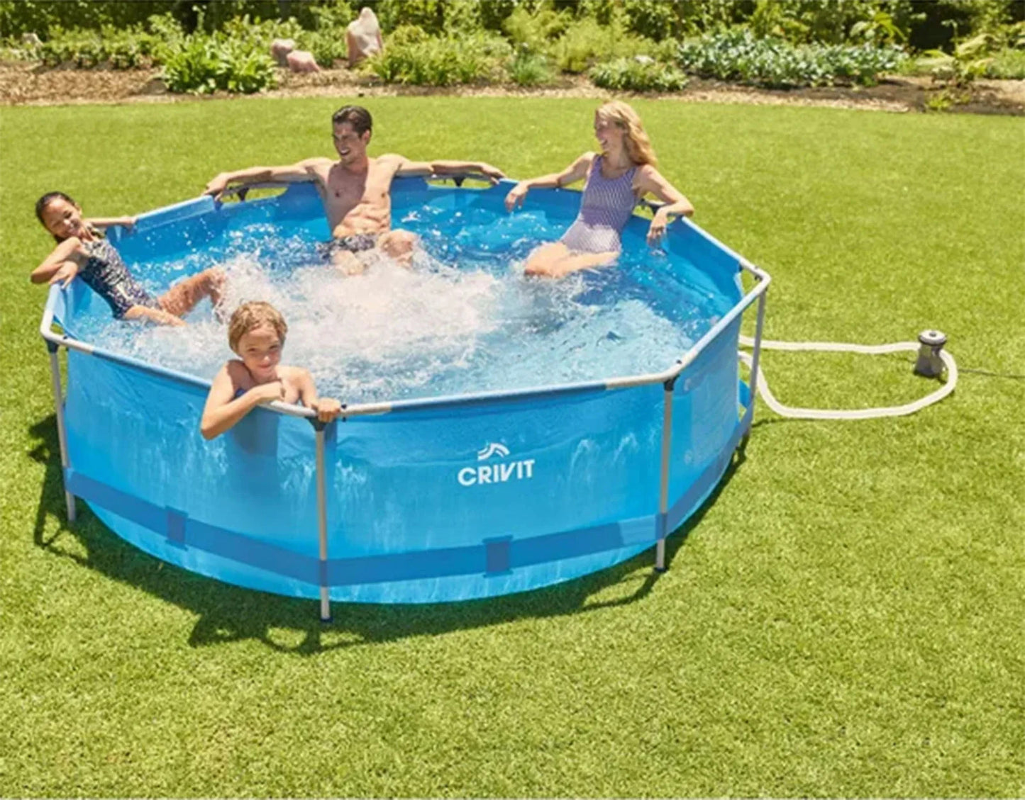 CRIVIT® Metal-Frame-Pool, Ø 300 x H 76 cm, inkl. Filterpumpe