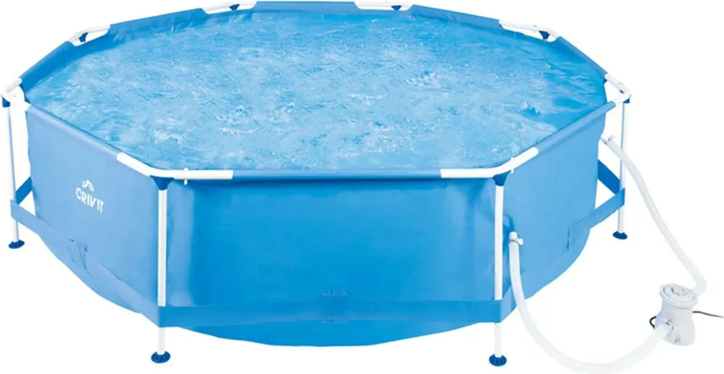 CRIVIT® Metal-Frame-Pool, Ø 300 x H 76 cm, inkl. Filterpumpe
