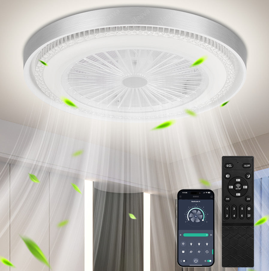 LED Deckenventilator mit Beleuchtung+Fernbedienung LED Deckenlampe Schlafzimmer
